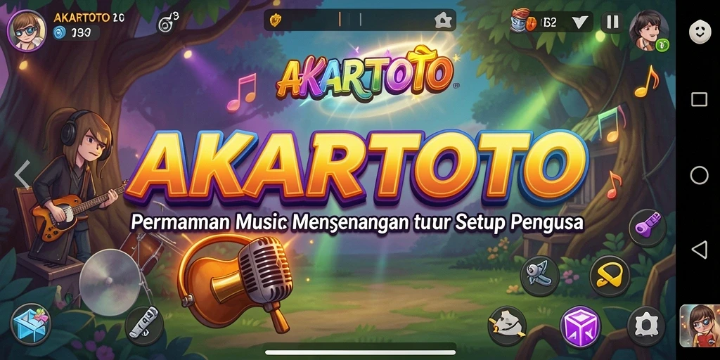 Tampilan gameplay AKARTOTO menampilkan interaksi seru dengan musik.