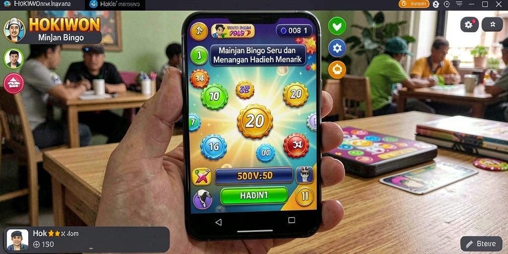 Tampilan gameplay HOKIWON yang menarik dan seru dalam permainan Bingo.