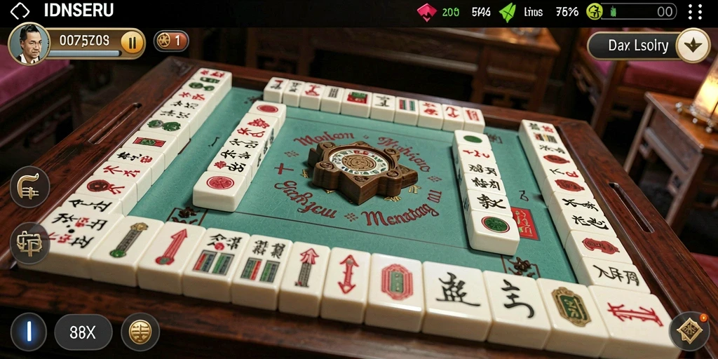 Tampilan gameplay Mahjong yang seru dan menantang di IDNSERU.
