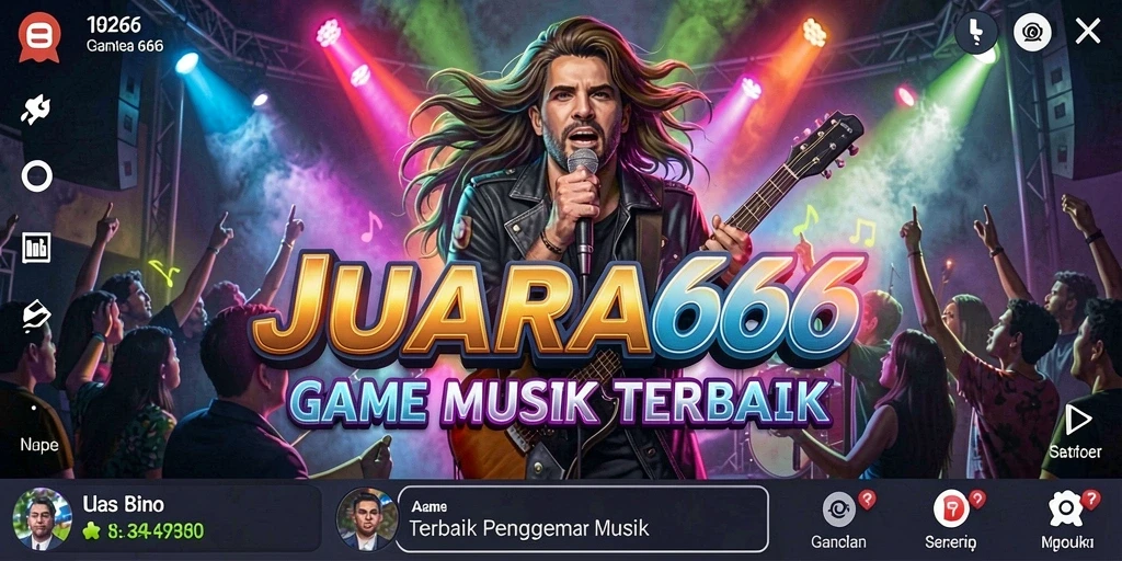 Tangkapan layar JUARA666 menampilkan gameplay musik yang mendebarkan.
