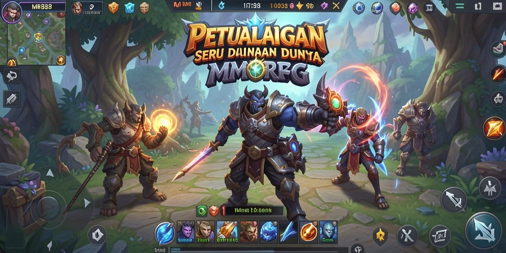Screenshot gameplay <strong>MR888</strong> menampilkan pertempuran seru di dunia fantasi.