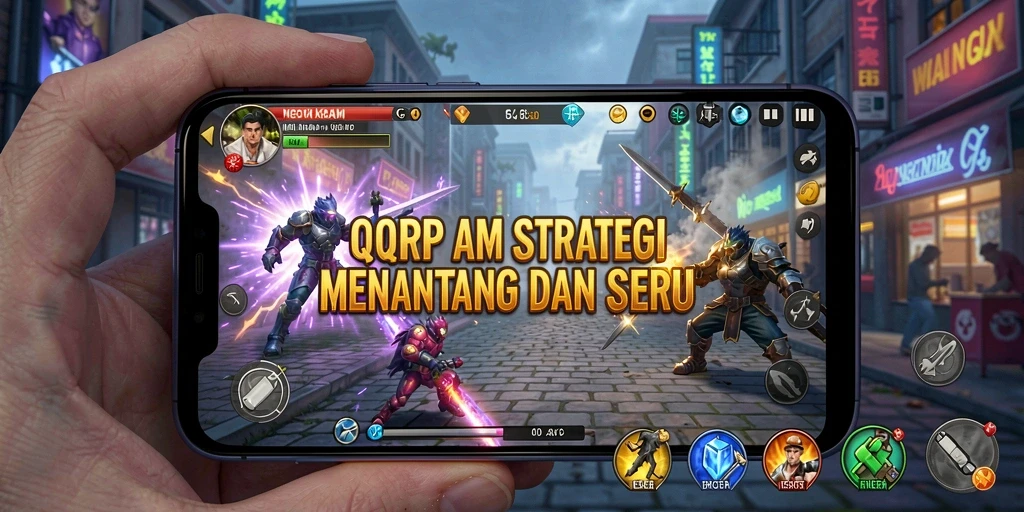 Screenshot menunjukkan aksi mendebarkan di gameplay strategi QQRP.
