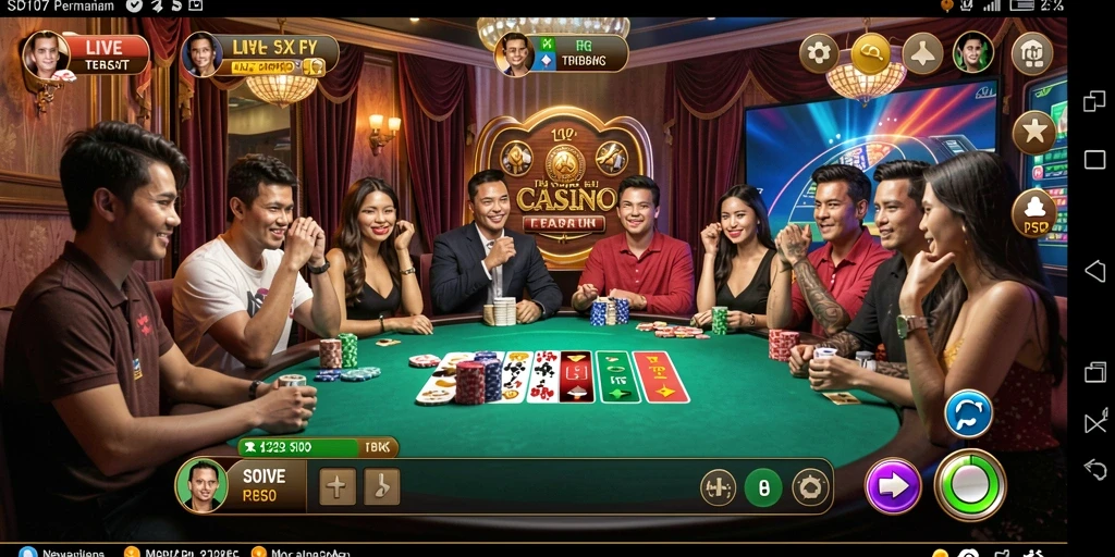 Tampilan gameplay seru di SD107 dengan dealer langsung.