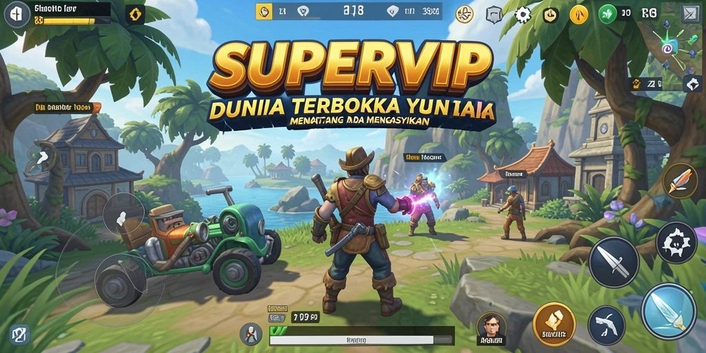 Tangkapan layar yang menampilkan aksi berpetualang di dunia terbuka.