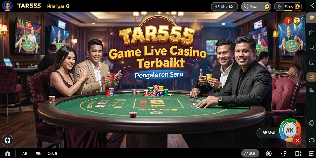 Tampilan gameplay TAR555 dalam suasana Live Casino yang penuh keasyikan.