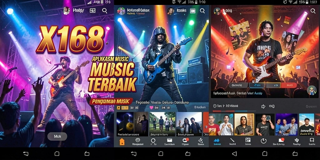 Tampilan gameplay X168 menunjukkan interaksi dengan musik yang menarik.